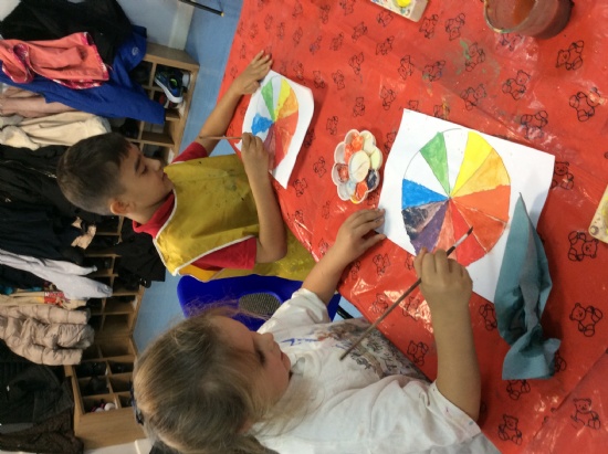 Art in Year 2 Colour Mixing